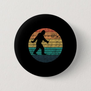 Bigfoot Playing Badminton Shuttle Funny Badminton  2 Inch Round Button