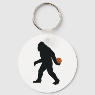 Bigfoot Playing Basketball Keychain