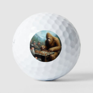 Bigfoot Playing Chess Golf Balls