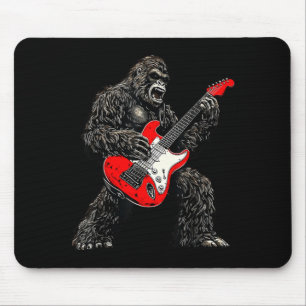 Bigfoot Playing Guitar Rock Music Lover Sasquatch Mouse Pad