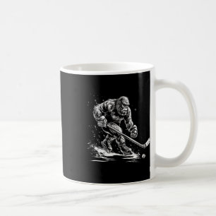 Bigfoot Playing Hockey Player Funny Sasquatch Ice  Coffee Mug