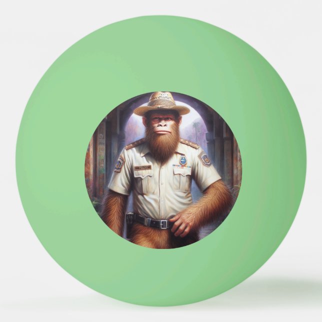 Bigfoot Policeman Ping Pong Ball (Front)