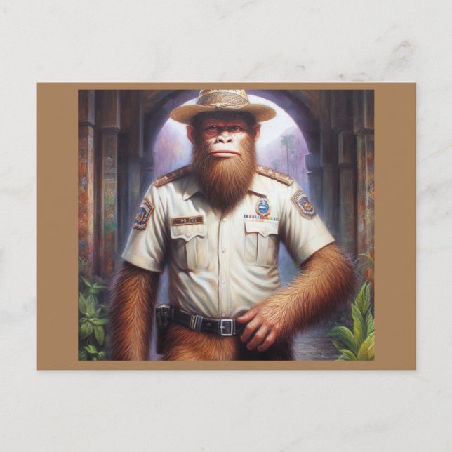 Bigfoot Policeman Postcard (Front)