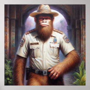 Bigfoot Policeman Poster