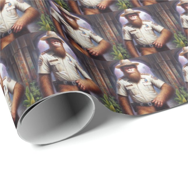 Bigfoot Policeman Wrapping Paper (Roll Corner)