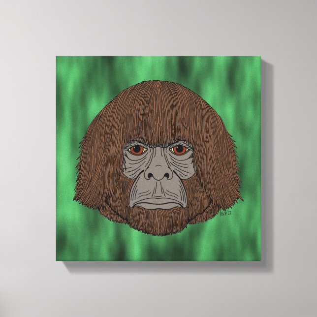 Bigfoot Portrait 2 (Human-Like) Canvas Print (Front)
