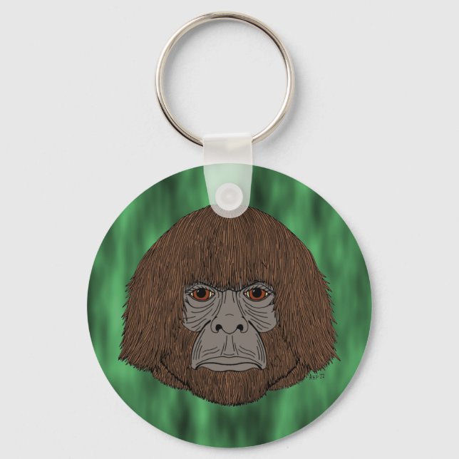 Bigfoot Portrait 2 (Human-Like) Keychain (Front)