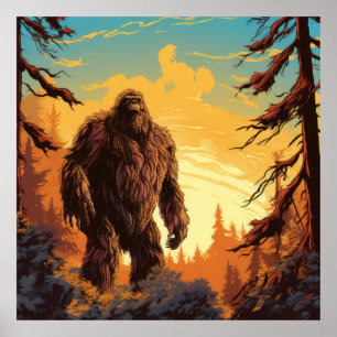 Bigfoot Poster - Unique Bigfoot Design - Sasquatch
