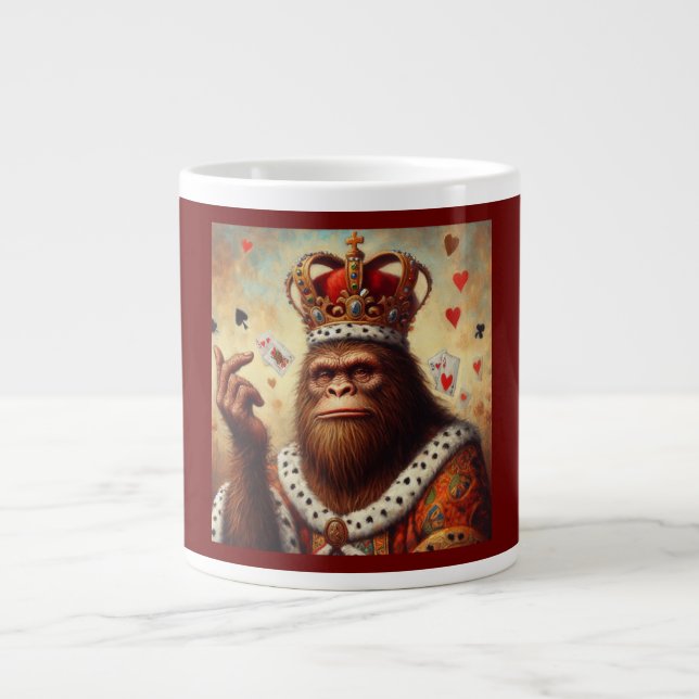 Bigfoot Queen of Hearts Large Coffee Mug (Front)