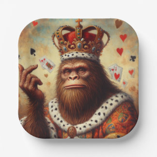 Bigfoot Queen of Hearts Paper Plate