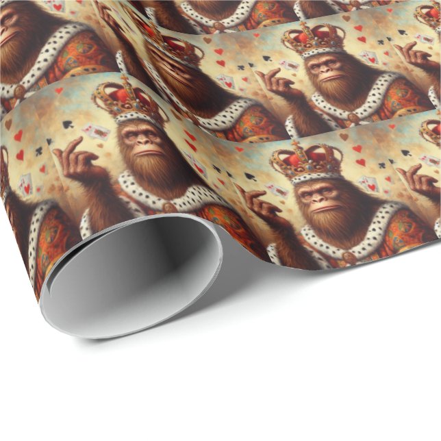 Bigfoot Queen of Hearts Wrapping Paper (Roll Corner)