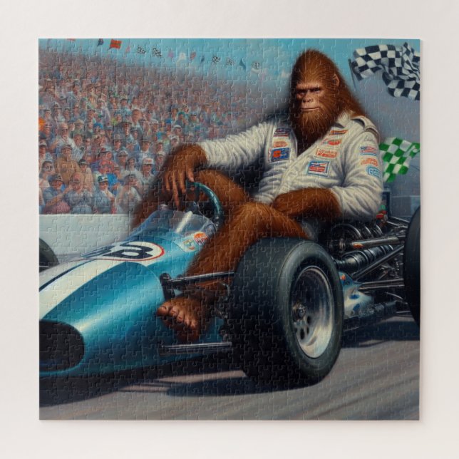 Bigfoot Racecar Jigsaw Puzzle (Vertical)
