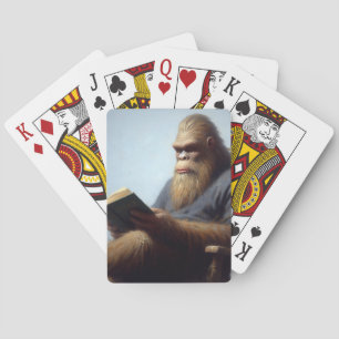 Bigfoot Reading Playing Cards