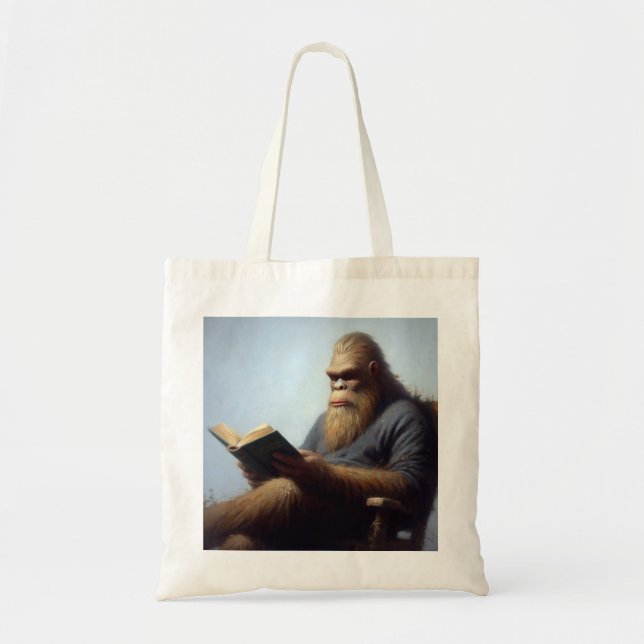 Bigfoot Reading Tote Bag (Front)