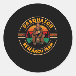 Bigfoot Research Team Retro Vintage Sasquatch Classic Round Sticker