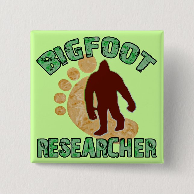 Bigfoot Researcher 2 Inch Square Button (Front)