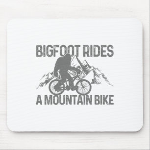 Bigfoot Rides A Mountain Bike Funny Mtb Biking Bik Mouse Pad