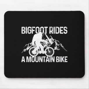 Bigfoot Rides A Mountain Bike Funny Mtb Biking Bik Mouse Pad