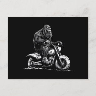 Bigfoot Riding A Motorcycle Bike Funny Sasquatch M Enclosure Card