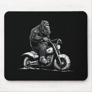 Bigfoot Riding A Motorcycle Bike Funny Sasquatch M Mouse Pad
