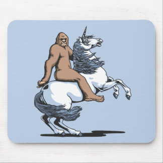 Bigfoot Riding a Unicorn Mouse Pad