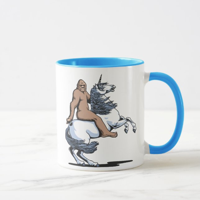 Bigfoot Riding a Unicorn Mug (Right)