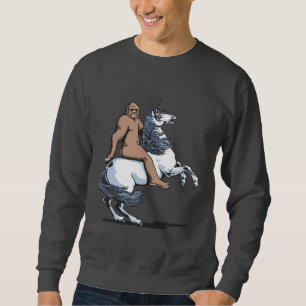 Bigfoot Riding a Unicorn Sweatshirt