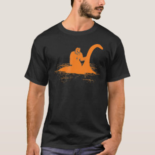 Bigfoot Riding Loch Ness Monster Cute Sasquatch Gi T-Shirt