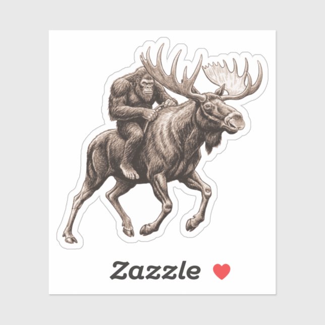Bigfoot Riding Moose (Sheet)