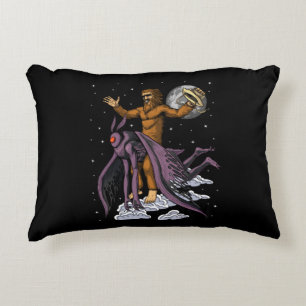 Bigfoot Riding Mothman Accent Pillow