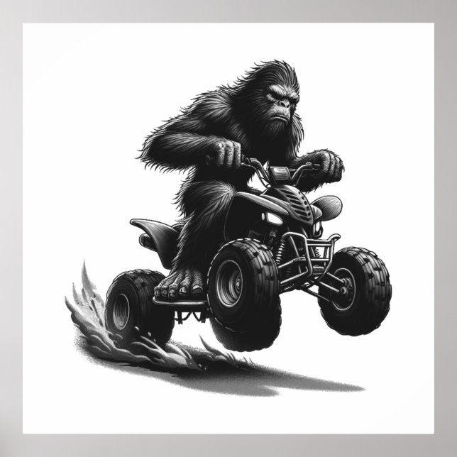 Bigfoot Riding Quad Bike  Poster (Front)