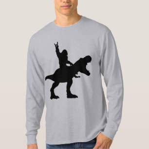 Bigfoot Riding T-Rex   T-Shirt