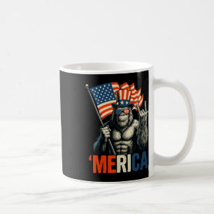 Bigfoot Rock And Roll merica Usa American Flag 4th Coffee Mug