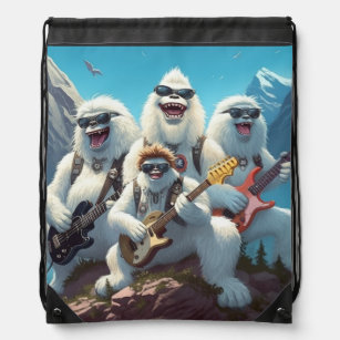 Bigfoot Rock Band Drawstring Bag
