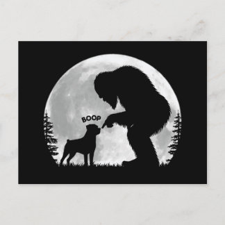 Bigfoot Rottweiler Boop Holiday Postcard