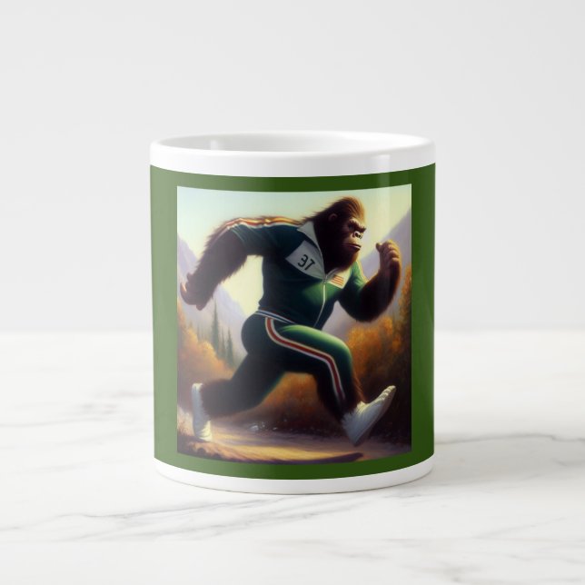 Bigfoot Running Large Coffee Mug (Front)