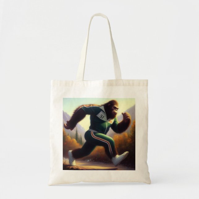 Bigfoot Running Tote Bag (Front)