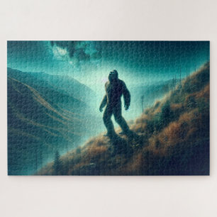 Bigfoot’s Lone Call, Mysterious Mountain Scene Jigsaw Puzzle