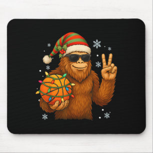 Bigfoot Santa Basketball Christmas  Mouse Pad