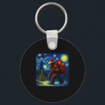 Bigfoot Santa Christmas Starry Night Sasquatch Van Keychain<br><div class="desc">Bigfoot Santa Christmas Starry Night Sasquatch Van Gogh Art</div>