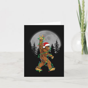 Bigfoot Santa Christmas Tree Lights Funny Xmas Sas Card