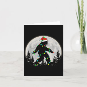 Bigfoot Santa Christmas Tree Lights Funny Xmas Sas Card