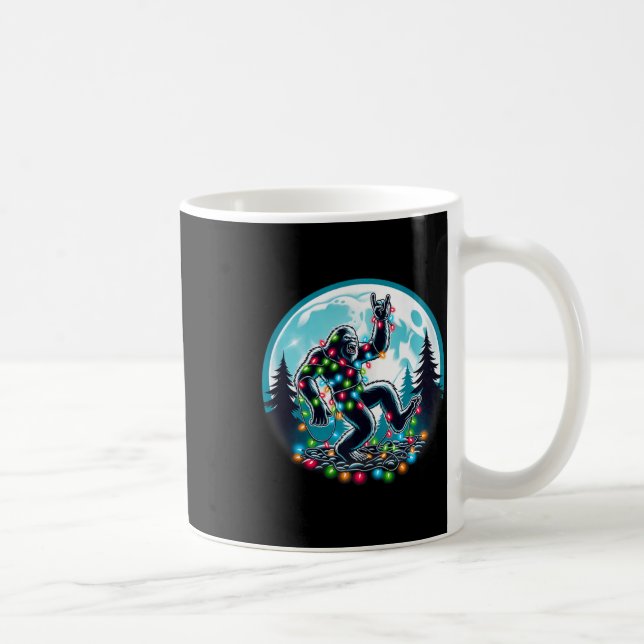 Bigfoot Santa Christmas Tree Lights Funny Xmas Sas Coffee Mug (Right)