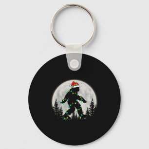 Bigfoot Santa Christmas Tree Lights Funny Xmas Sas Keychain
