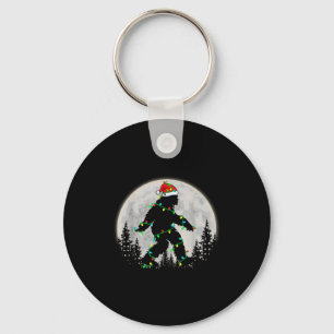 Bigfoot Santa Christmas Tree Lights Funny Xmas Sas Keychain
