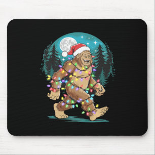 Bigfoot Santa Christmas Tree Lights Funny Xmas Sas Mouse Pad