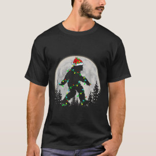 Bigfoot Santa Christmas Tree Lights Funny Xmas Sas T-Shirt