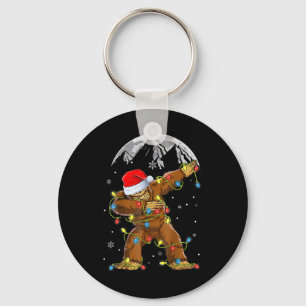 Bigfoot Santa Christmas Tree Lights Xmas Boys Men Keychain