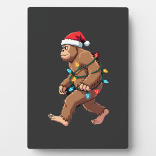 Bigfoot Santa Christmas Tree Lights Xmas Boys Men Plaque