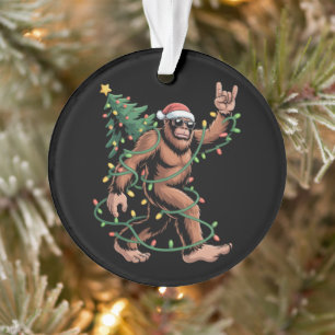 Bigfoot Santa Christmas Tree Sasquatch Santa  Ornament